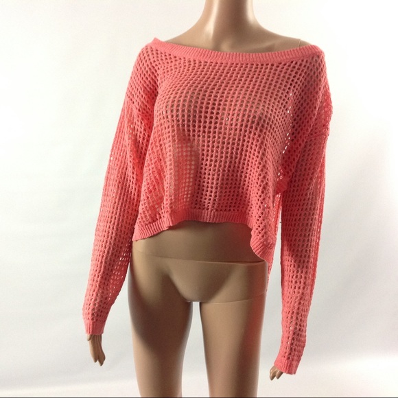New Love Culture Sweater Size M Longsleeve Coral - Picture 1 of 5